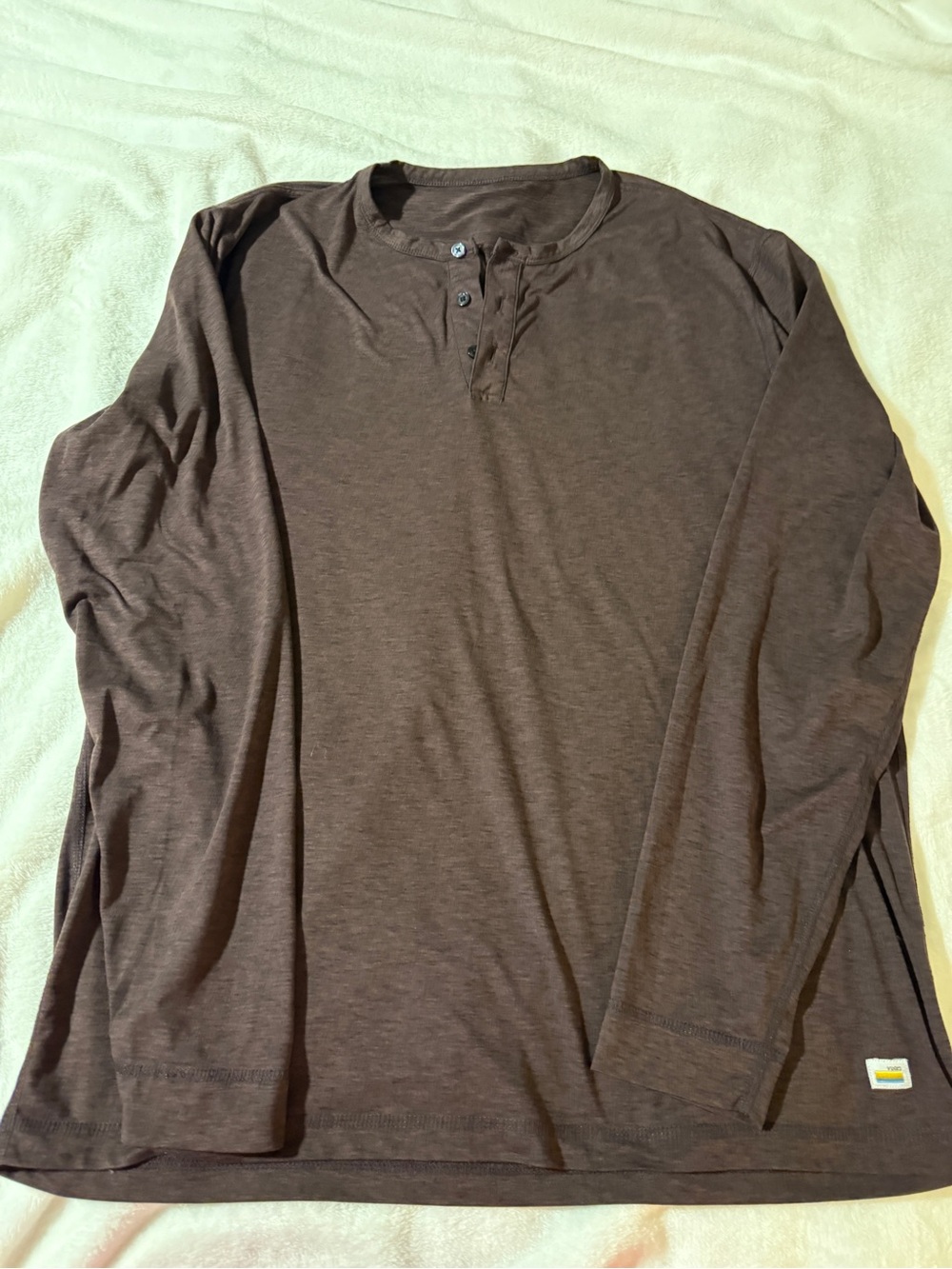 Vuori Burgandy Men's LS Henley- XL
